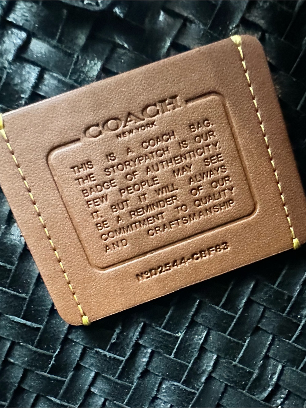 Coach Woven Swing Tote - Black/Gold - Leather - Picture 8 of 10